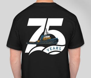 75th Anniversary Short Sleeve T-Shirt in Black